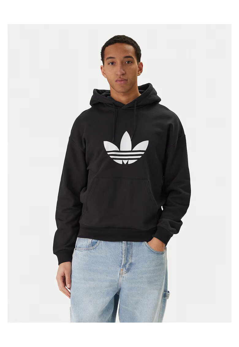 adidas Мъжки суичър - ежедневен - черен - памук