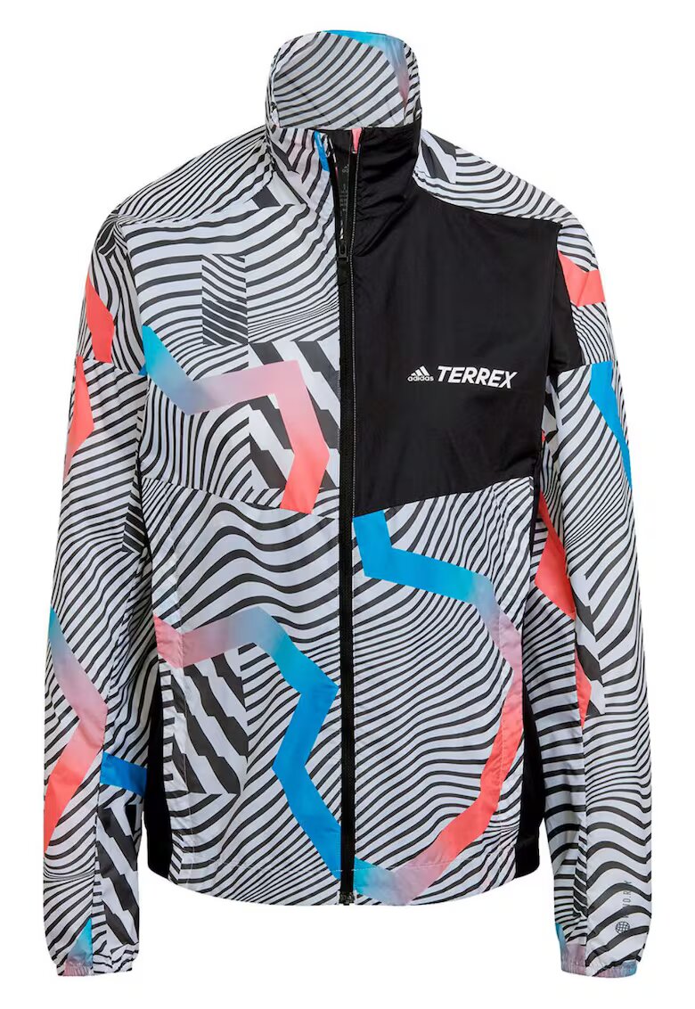 adidas Мъжко яке - Terrex Trail Running - водоустойчиво - черно многоцветно - полиестер