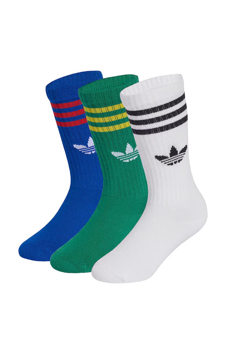 adidas Originals Дълги чорапи - 3 чифта Бял/Зелен/Син