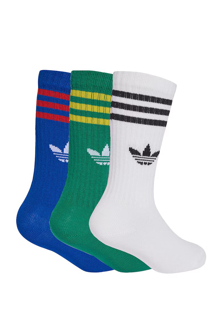 adidas Originals Дълги чорапи - 3 чифта Бял/Зелен/Син