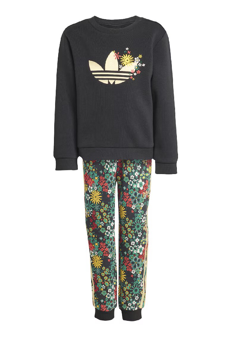 adidas Originals Флорален спортен екип с памук - Светло червено/Аква зелено/Антрацитно сиво