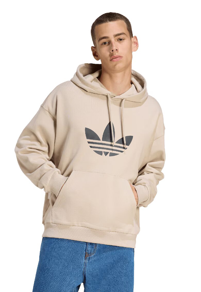 adidas Originals Худи с монограм и джоб кенгуру - Черен/Светло кафяво