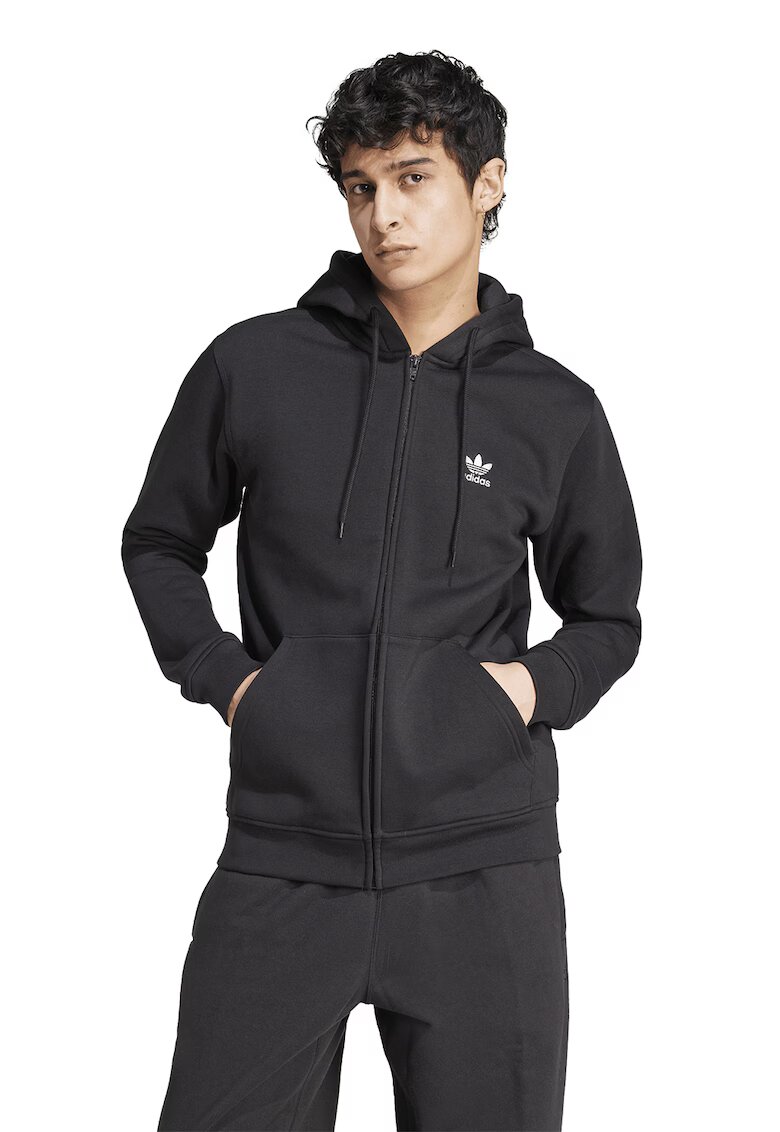 adidas Originals Худи с цип - Бял/Антрацитно сиво