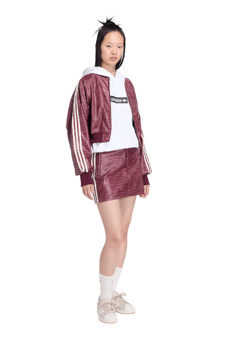 adidas Originals Къса пола с шагрен Бял/Прашно червено