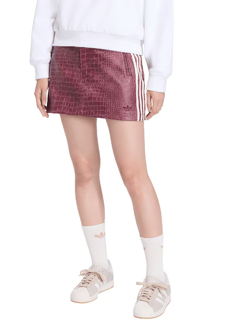adidas Originals Къса пола с шагрен - Бял/Прашно червено