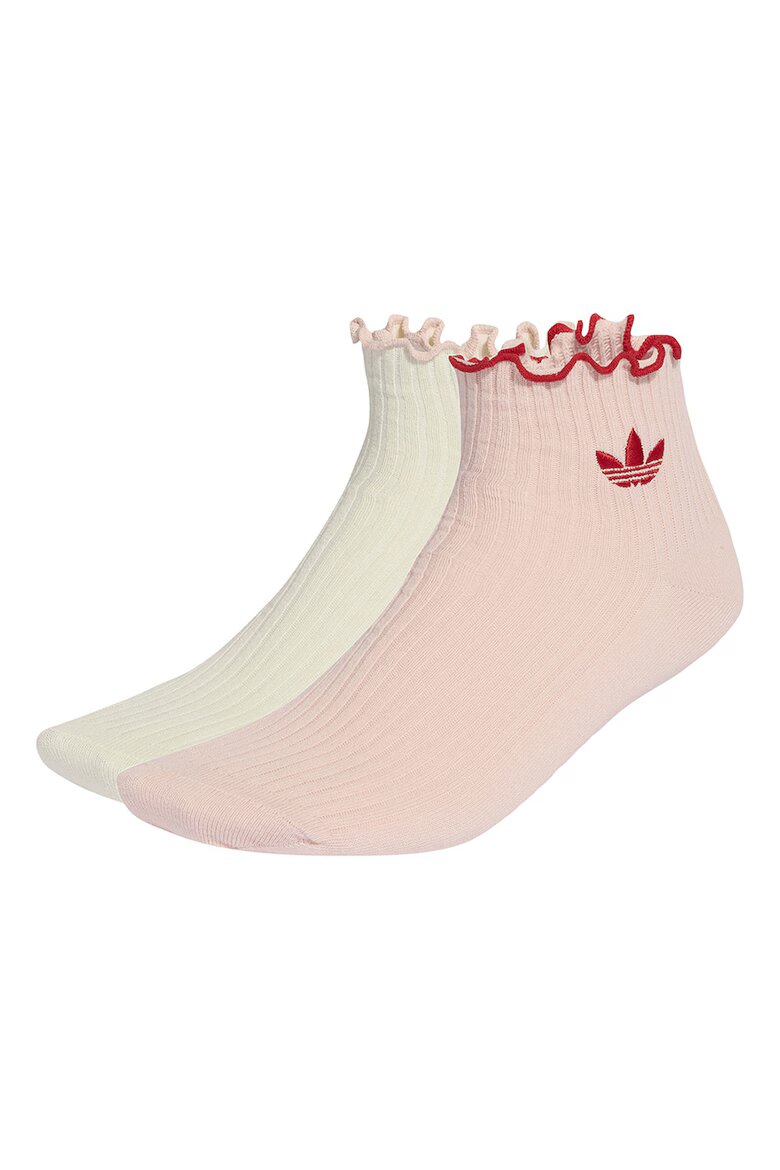 adidas Originals Къси чорапи с набран маншет 2 чифта Розова сьомга/Бежов