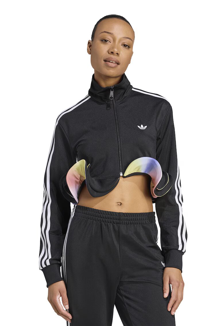 adidas Originals Късо спортно яке с дипли - Бял/Черен