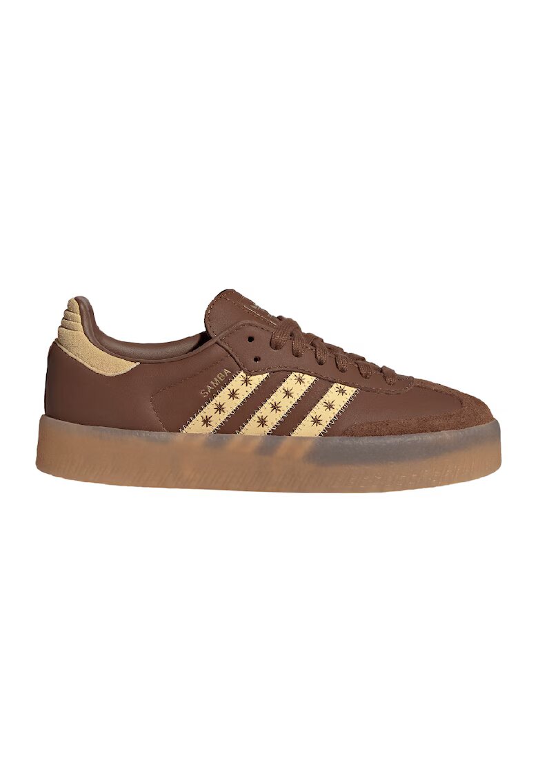 adidas Originals Кожени маратонки Samba с бродерии - Кафяв/Жълт