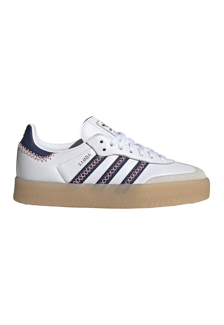 adidas Originals Кожени маратонки Sambae с велур - Избеляло черно/Бял/Карамел