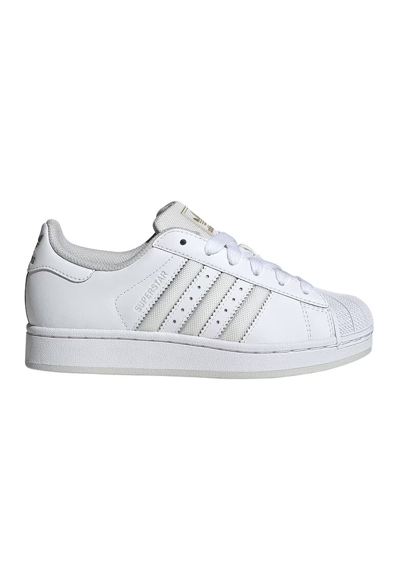 adidas Originals Кожени маратонки Superstar II - Бял/Светло сив