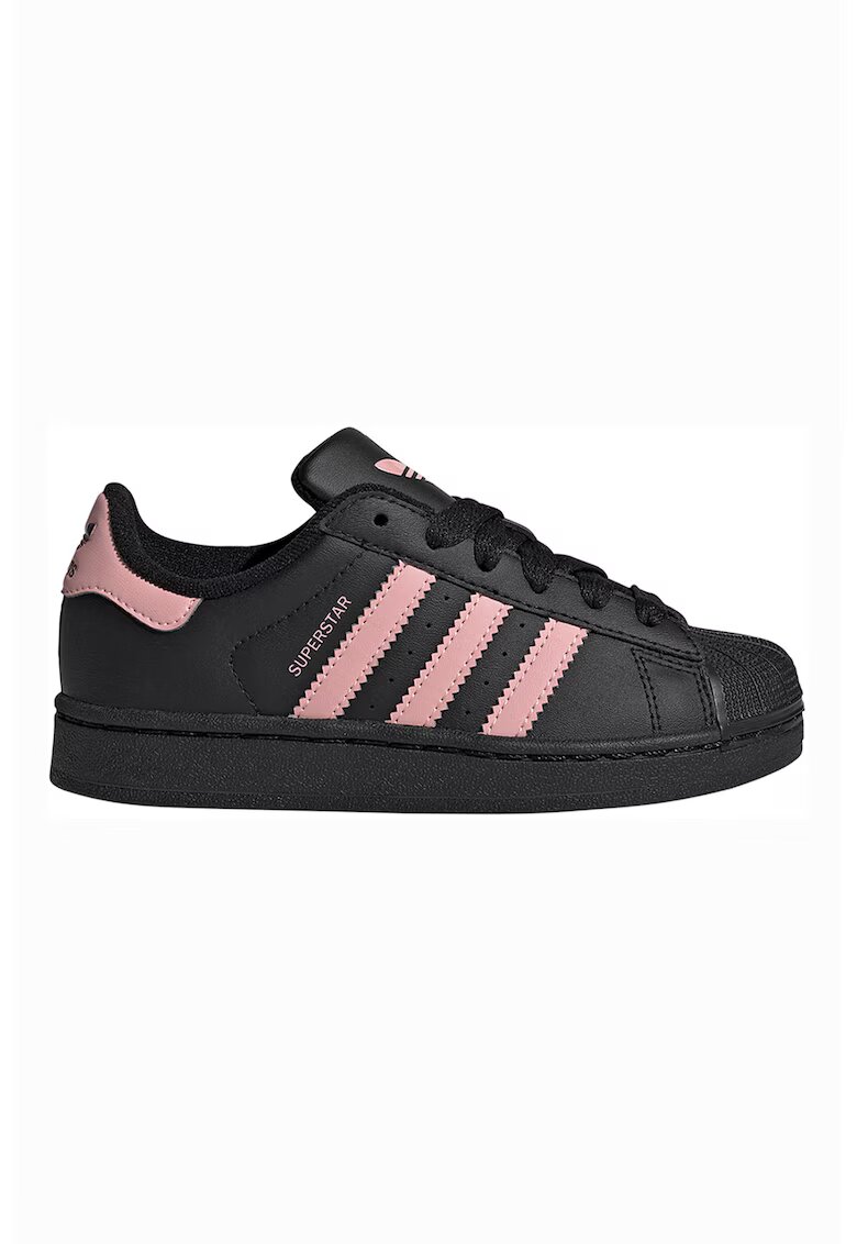 adidas Originals Кожени маратонки Superstar II - Черен/Пастелнорозов