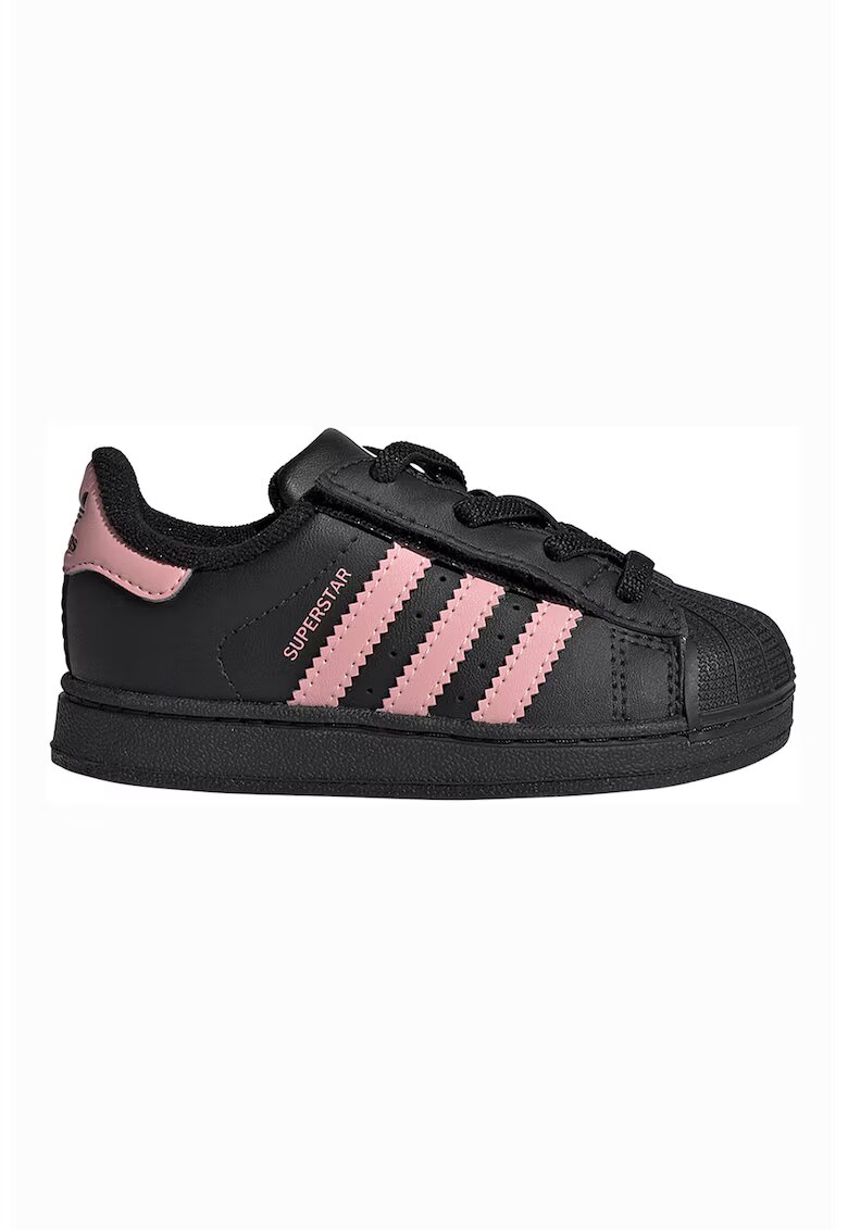 adidas Originals Кожени маратонки Superstar II - Черен/Пастелнорозов