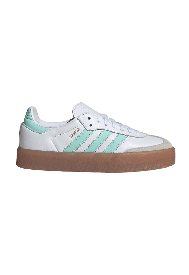 adidas Originals Кожени равни спортни обувки Sambae - Бял/Ментово зелено