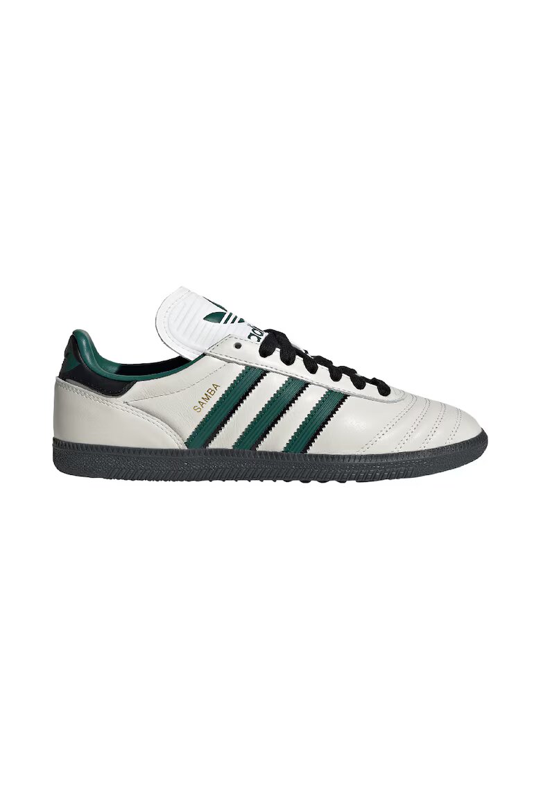 adidas Originals Кожени спортни обувки с лого - Тъмнозелен/Мръснобял