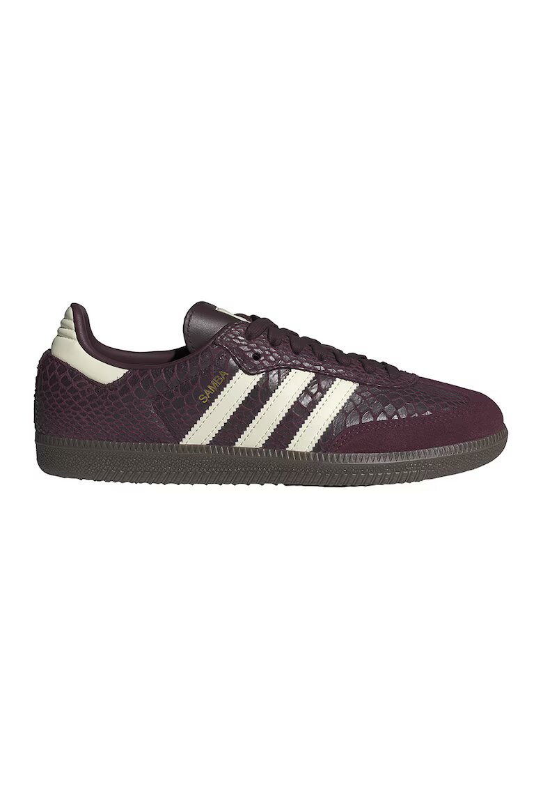 adidas Originals Кожени спортни обувки Samba с шагрен - Бордо/Слонова кост