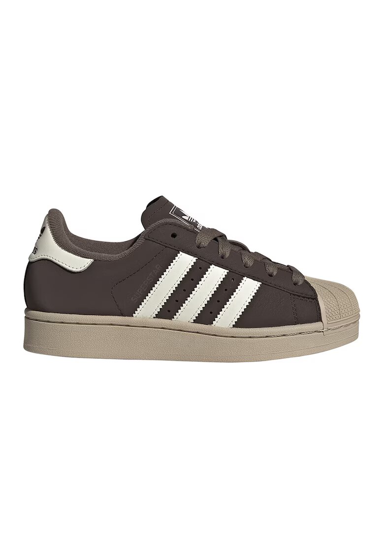 adidas Originals Кожени спортни обувки Superstar II - Бял/Кафяв