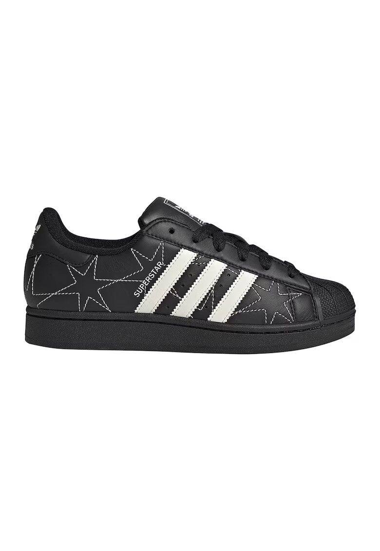 adidas Originals Кожени спортни обувки Superstar II - Черен/Мръснобял
