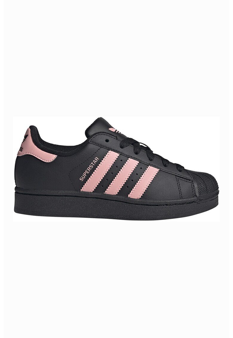 adidas Originals Кожени спортни обувки Superstar II - Черен/Пастелнорозов