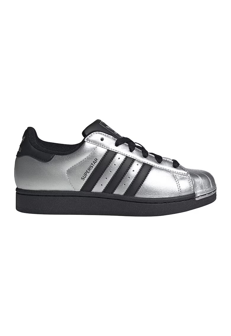 adidas Originals Кожени спортни обувки Superstar II - Черен/Сребрист
