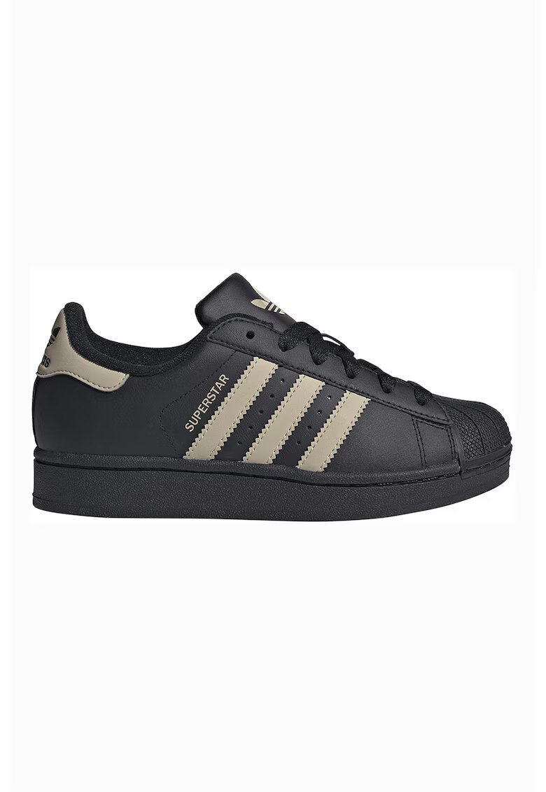 adidas Originals Кожени спортни обувки Superstar II - Черен/Светло бежово