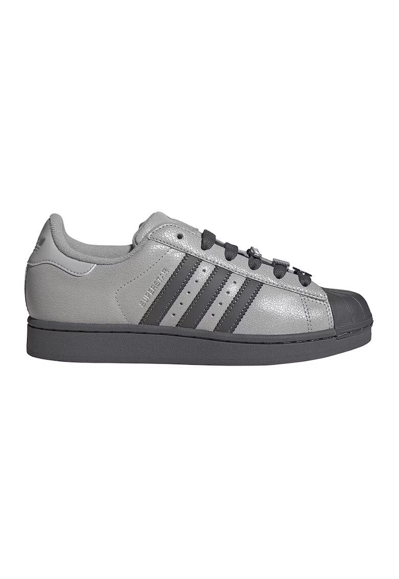 adidas Originals Кожени спортни обувки Superstar II - Черен/Tъмносив