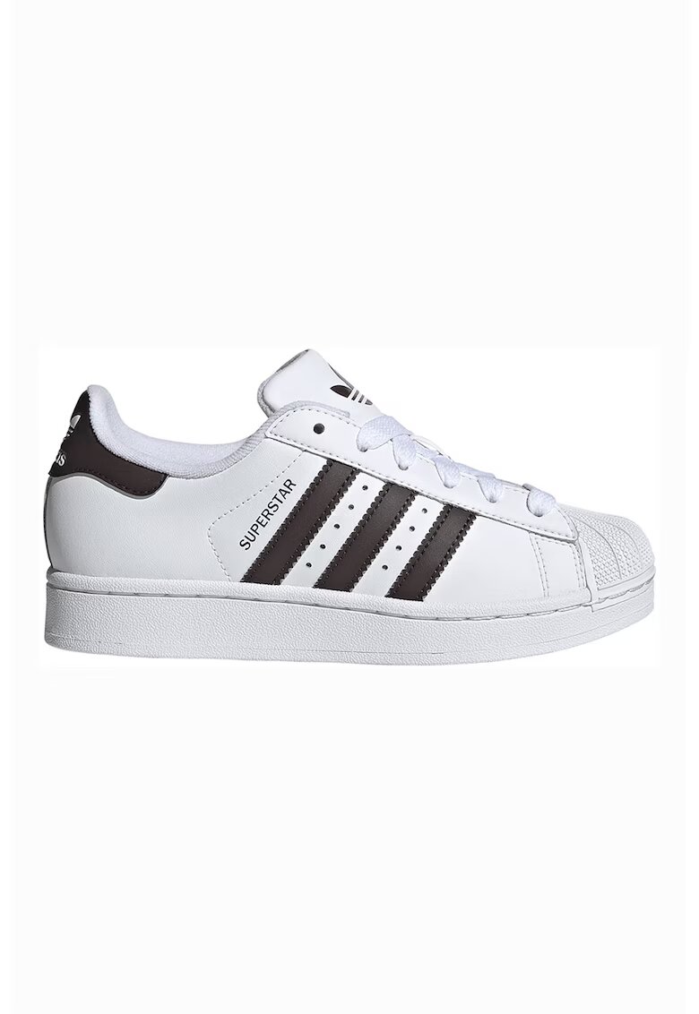 adidas Originals Кожени спортни обувки Superstar II - Тъмнокафяв/Бял