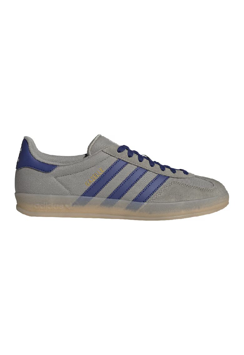 adidas Originals Кожени спортни обувки за закрито Gazelle със синтетика - Сив/Тъмносин