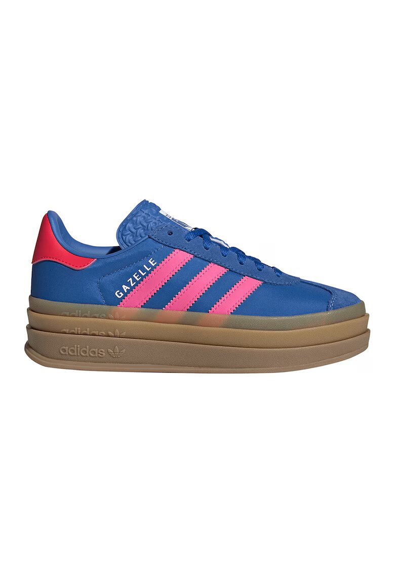 adidas Originals Маратонки Gazelle Bold с равна платформа и велур - Кралско Синьо/Розово