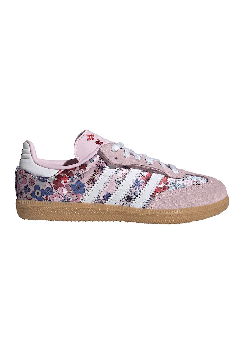 adidas Originals Маратонки Samba с велур и принт - Тъмносин/Пастелнорозов/Бял