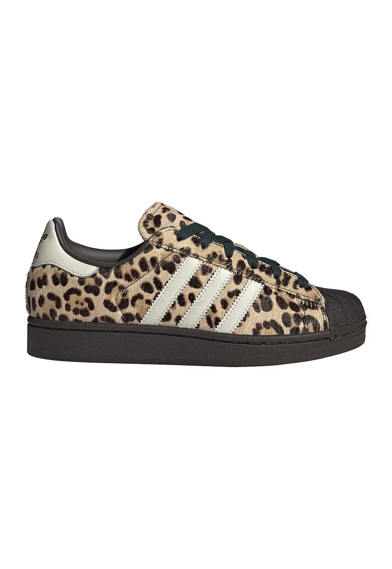 adidas Originals Маратонки Superstar II с кожа с косъм и принт - Бял/Кафяв/Бежов