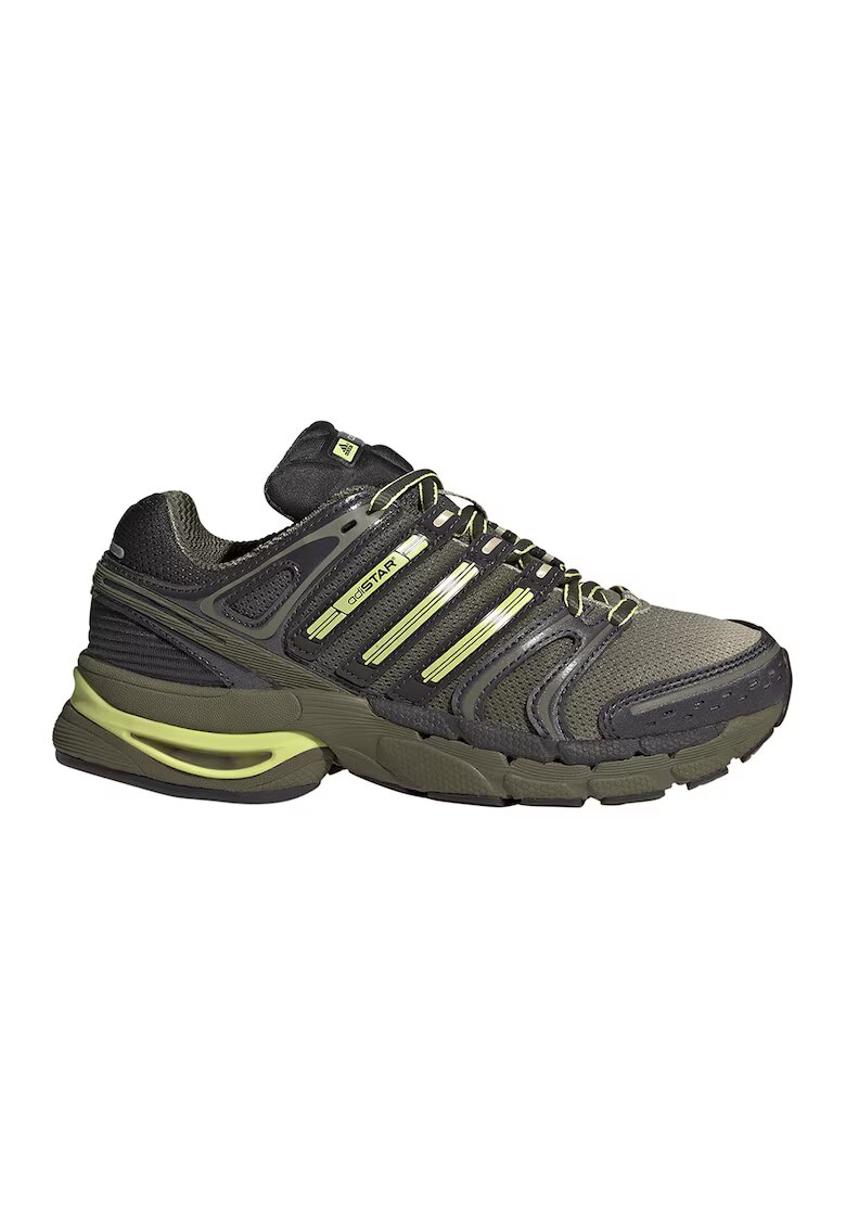 adidas Originals Мрежести спортни обувки Adistar Control с лого - Tъмносив/Лайм зелено