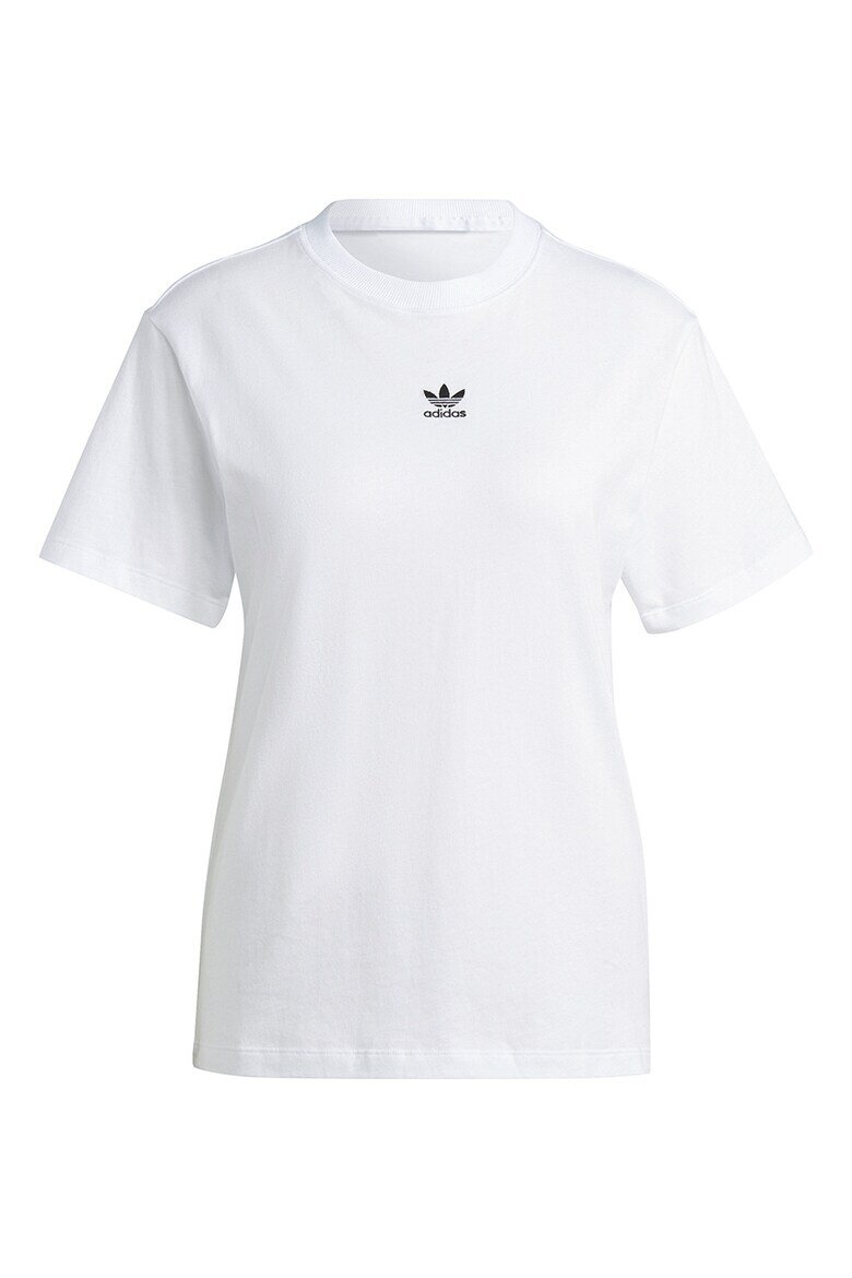 adidas Originals Памучна тениска с лого Бял