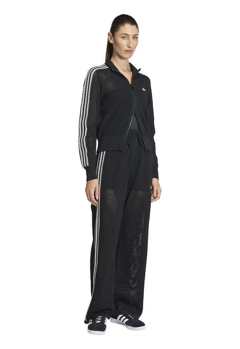 adidas Originals Панталон от кроше с ажур - Бял/Черен