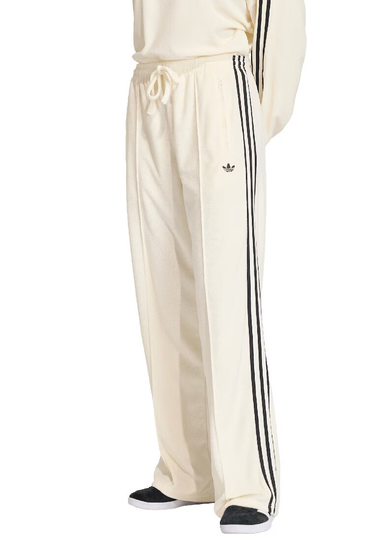 adidas Originals Панталон с връзка и джобове с цип - Слонова кост/Черен