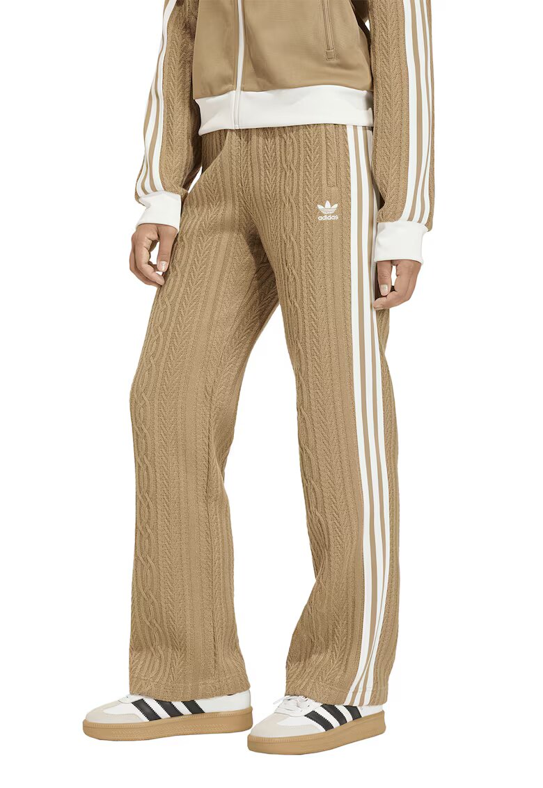 adidas Originals Плетен панталон с лого - Бял/Камел