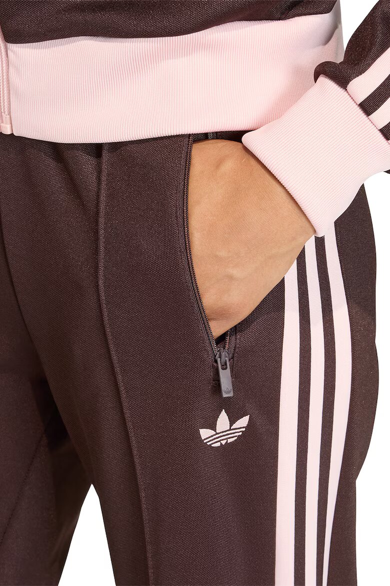 adidas Originals Прав спортен панталон Classic с джобове с цип Кафяв/Розово