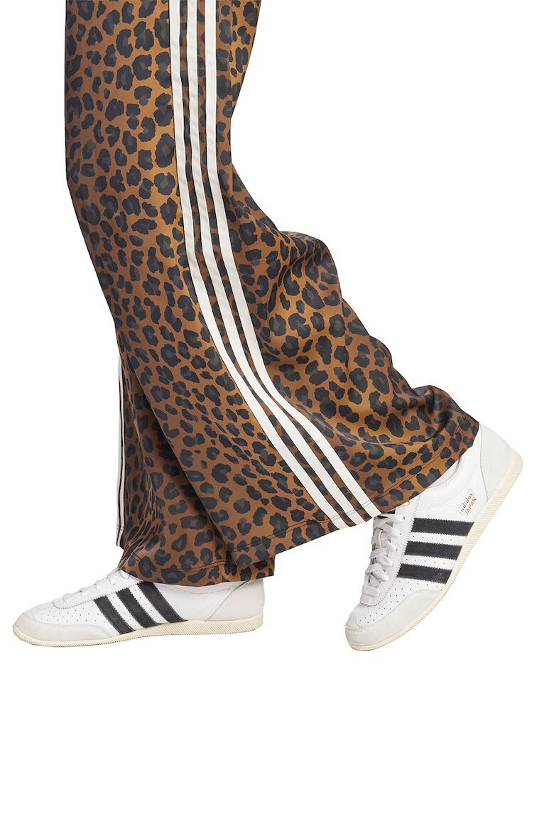 adidas Originals Разкорен панталон с висока талия Бял/Черен/Бледооранжев