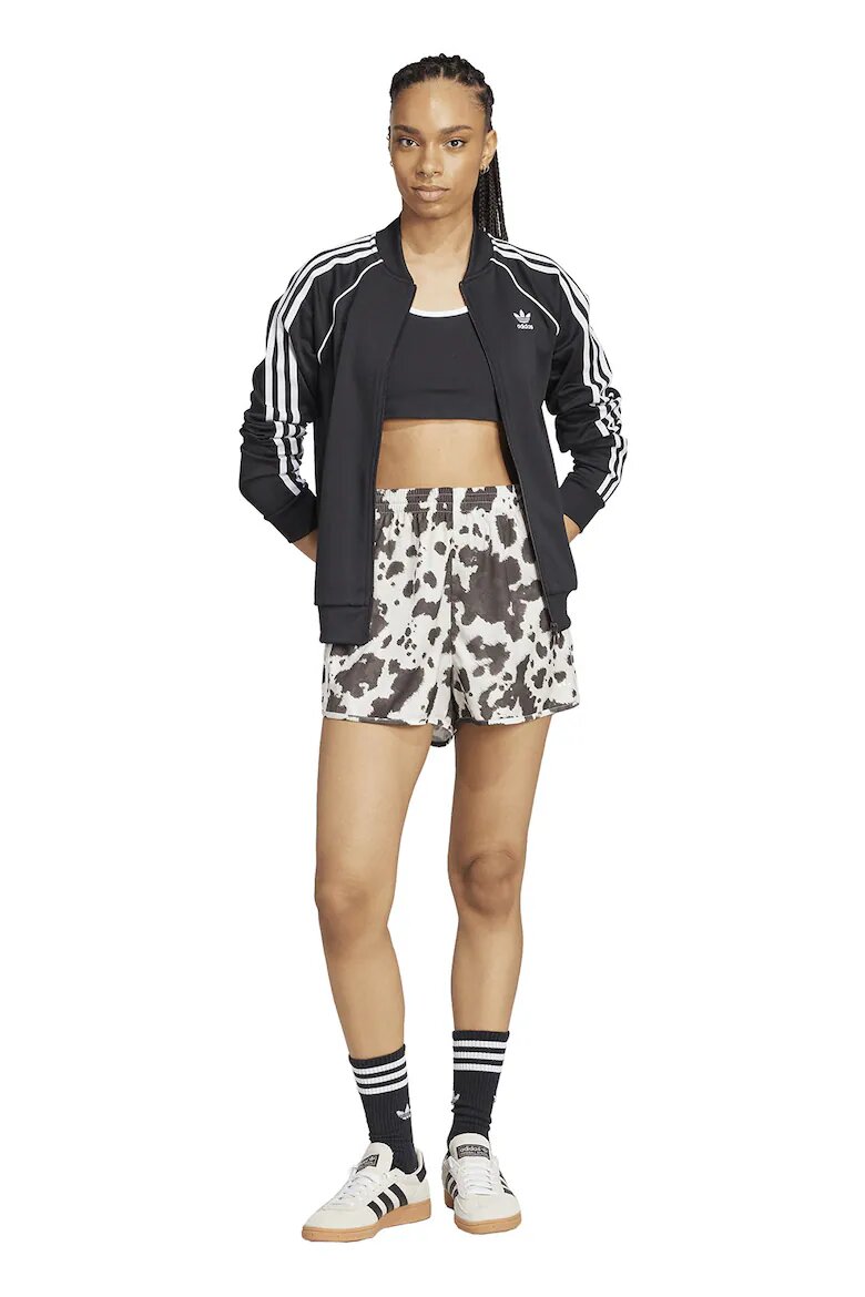 adidas Originals Шорти с висока талия и животинска шарка Тъмнокафяв/Слонова кост