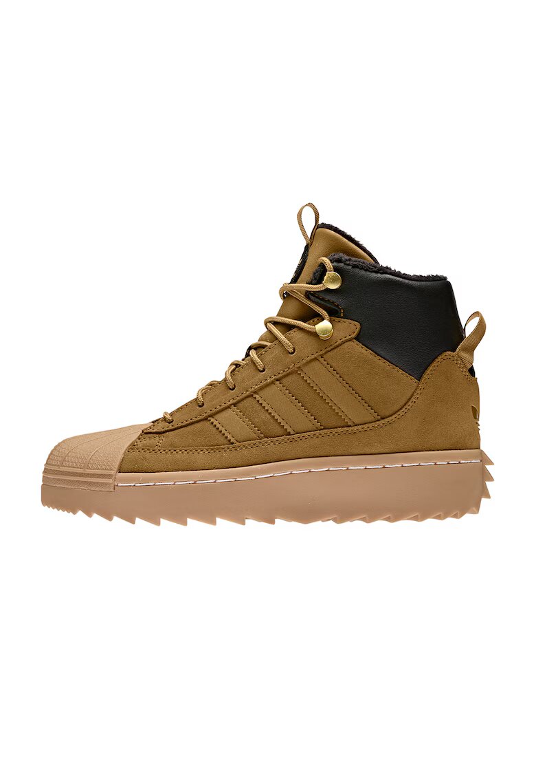 adidas Originals Скосени спортни обувки Superstar Winter над глезена - Черен/Светлокафяв