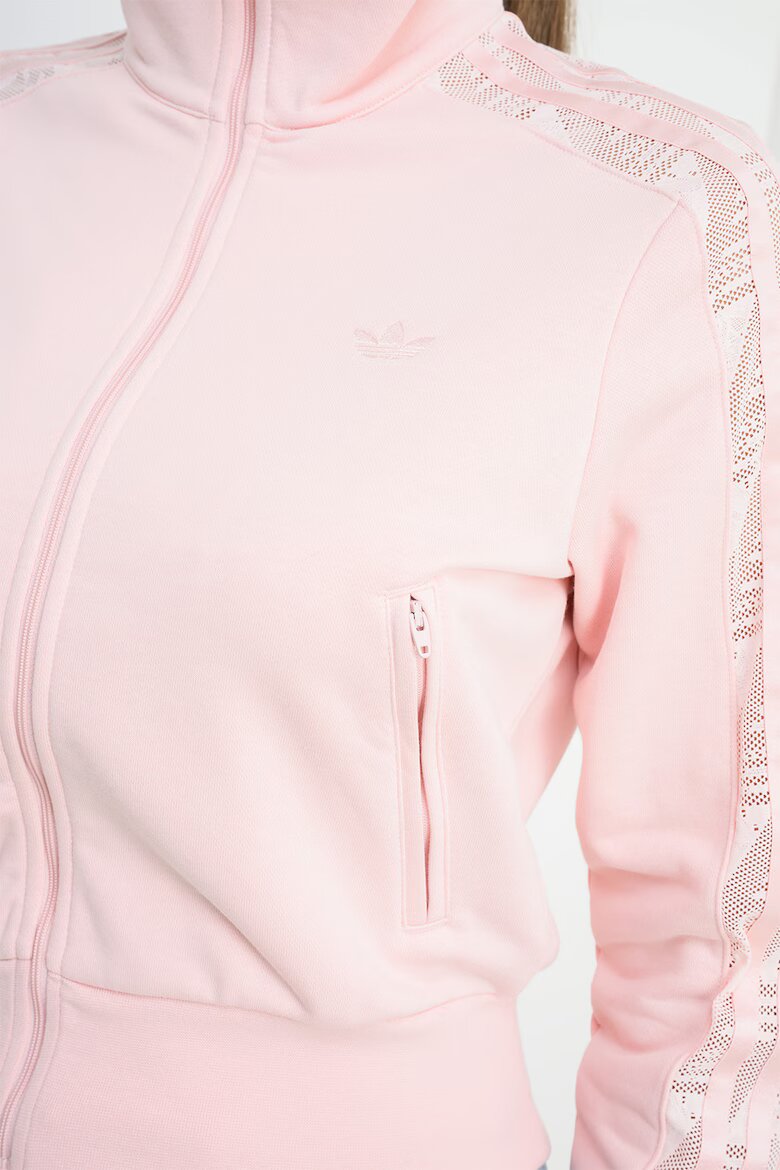 adidas Originals Слим суитшърт Firebird с дантела Пастелнорозов