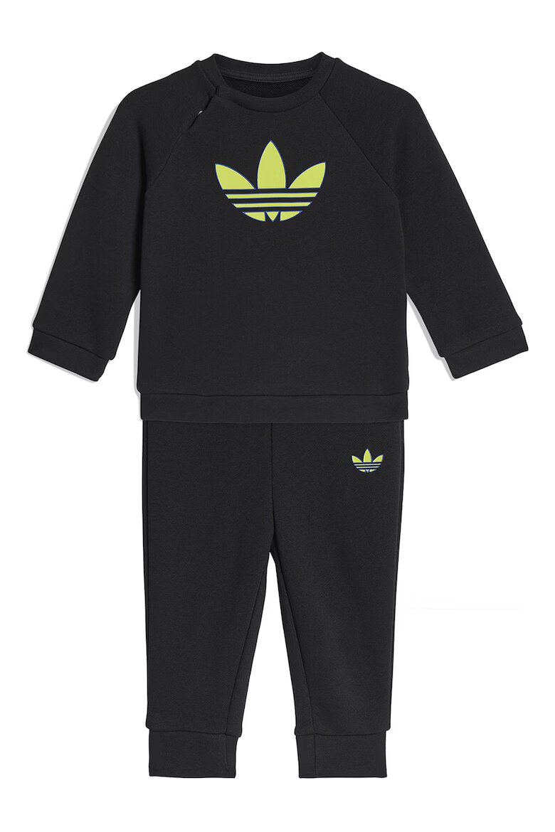 adidas Originals Спортен екип с памук Черен/Лайм зелено
