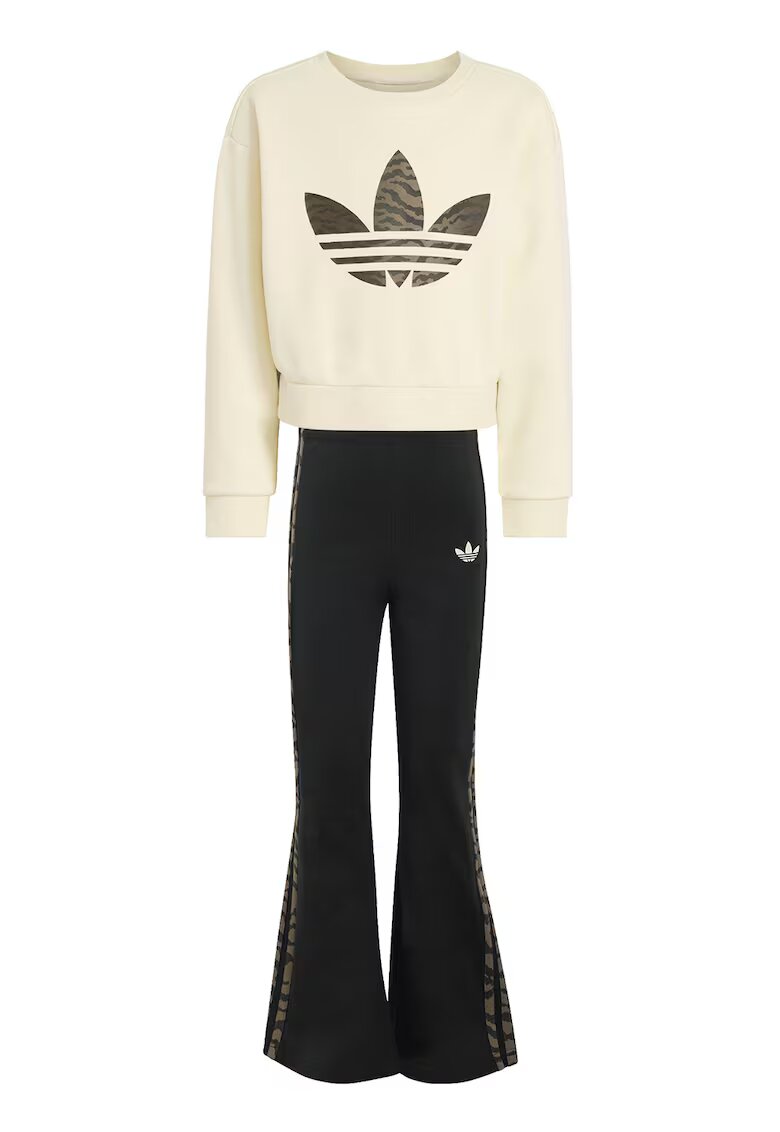 adidas Originals Спортен екип с разкроен спортен панталон - Черен/Кафяв/Бежов