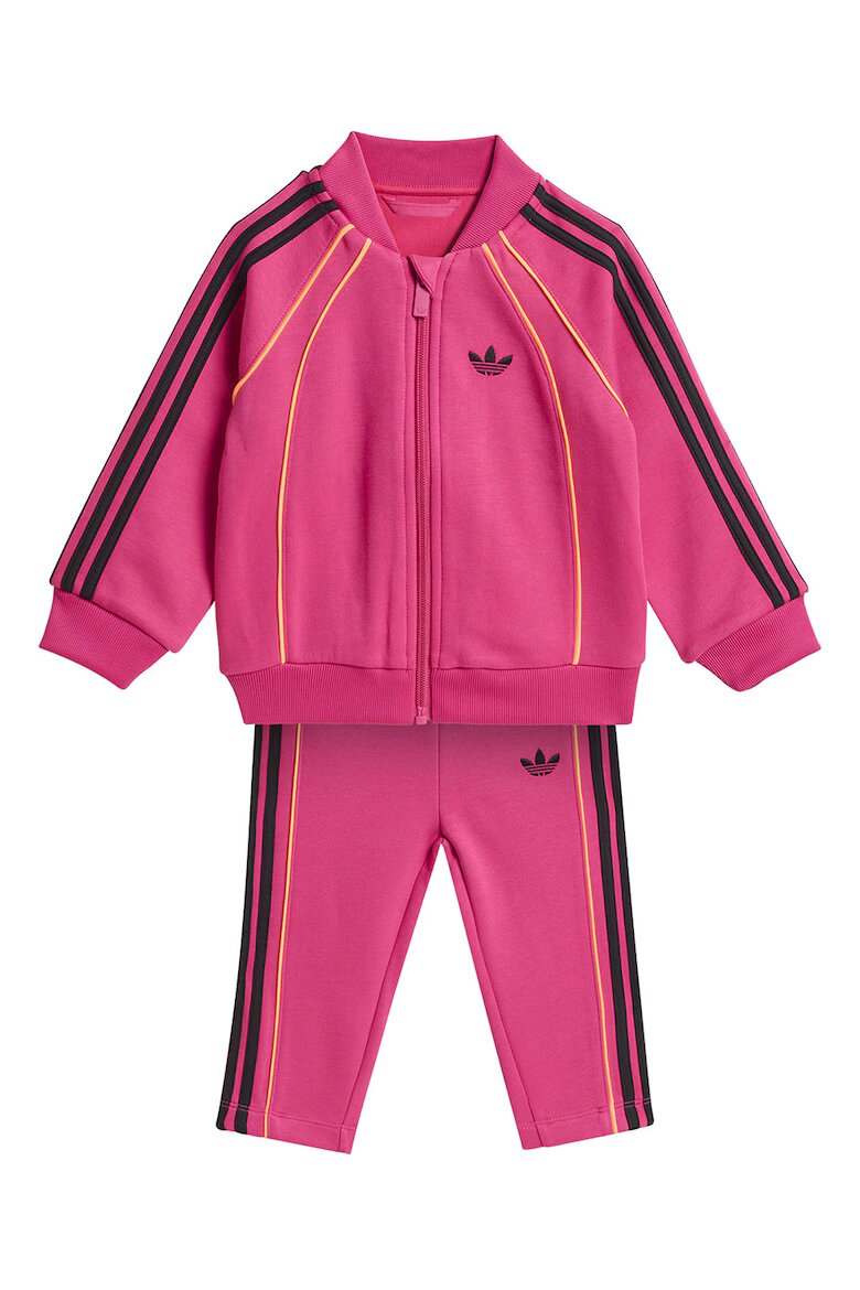adidas Originals Спортен екип с цип и лого Черен/Оранжев/Фуксия