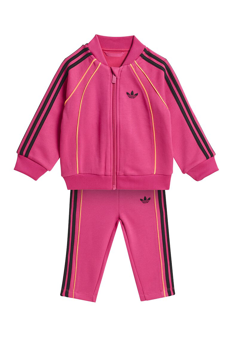 adidas Originals Спортен екип с цип и лого - Черен/Оранжев/Фуксия