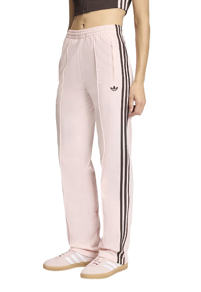 adidas Originals Спортен панталон Firebird с подгъви с цип - Тъмнокафяв/Пастелнорозов