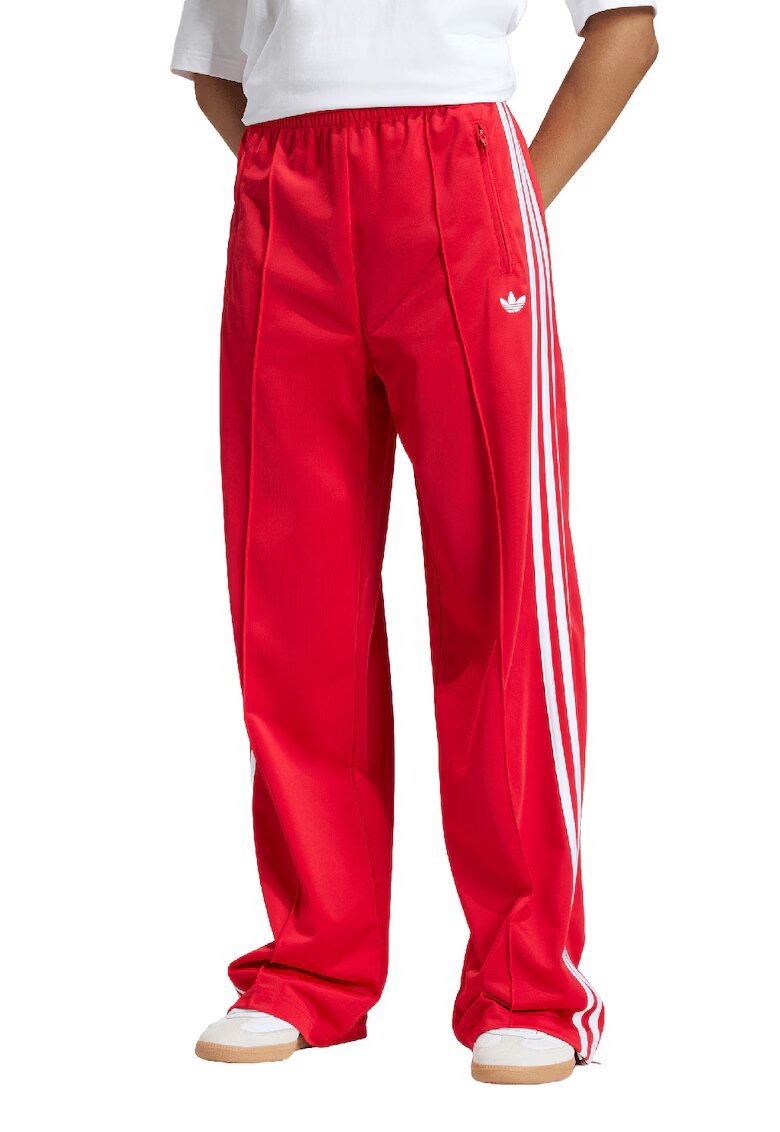 adidas Originals Спортен панталон Firebird с широк крачол и цепки - Червен/Бял