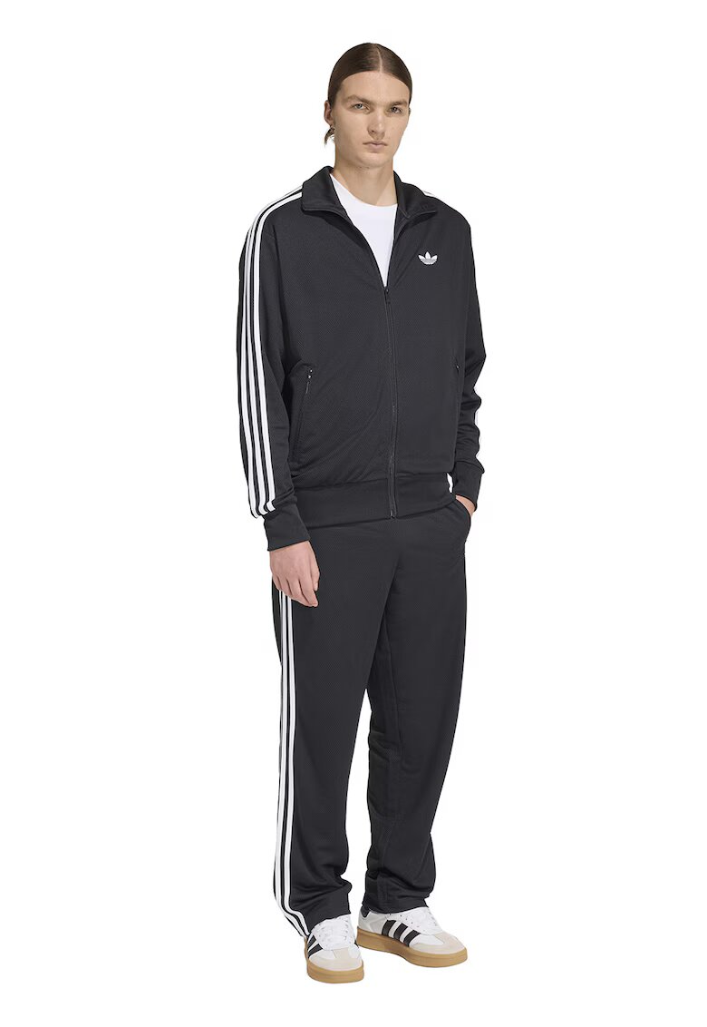 adidas Originals Спортен панталон с релеф и цип на маншетите - Бял/Черен