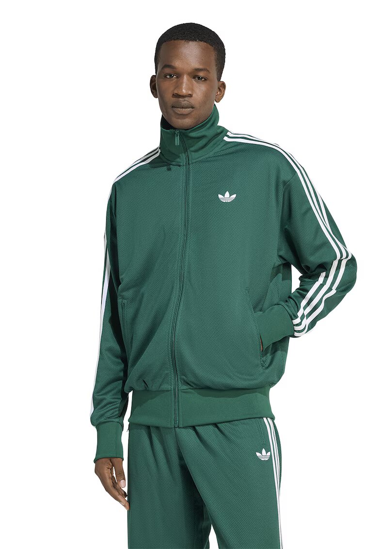 adidas Originals Спортна блуза Firebird с цип - Аква зелено