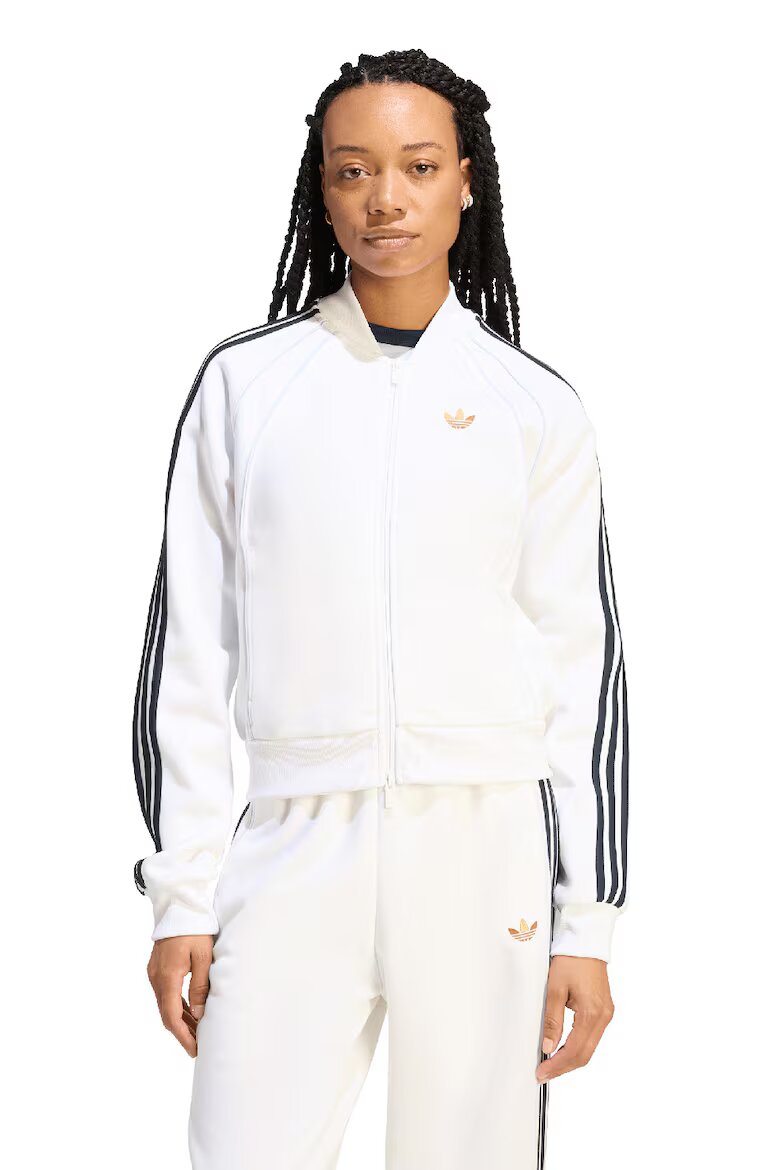 adidas Originals Спортна блуза с цип Бял/Черен