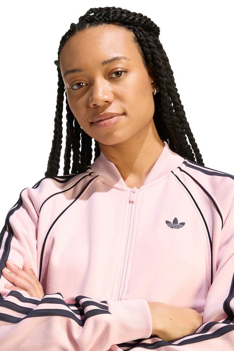 adidas Originals Спортна блуза с цип Черен/Розово